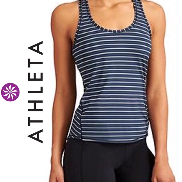 Athleta Tops - Athleta Shine Chi Striped Tank top Racerback SZ M